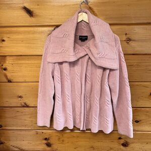 Alexandre Bartlett Cardigan Sweater Sailor Lambs Wool Angora Blend Pink 1X